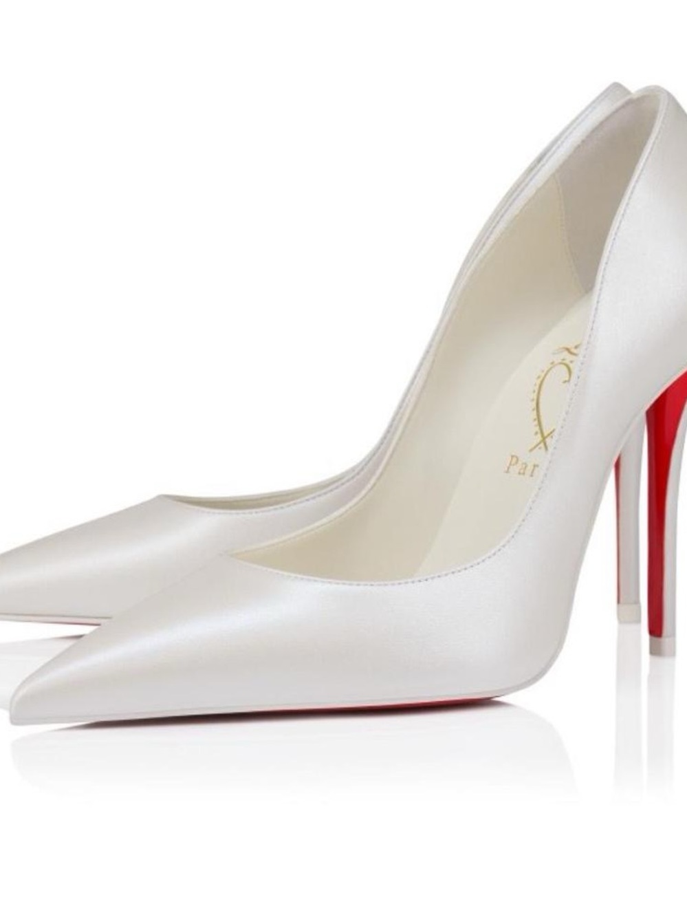 Christian louboutin Miss Z 100mm Nappa Perle forever red bottom soles blanco